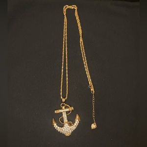 NWOT Betsey Johnson Gold Anchor Necklace